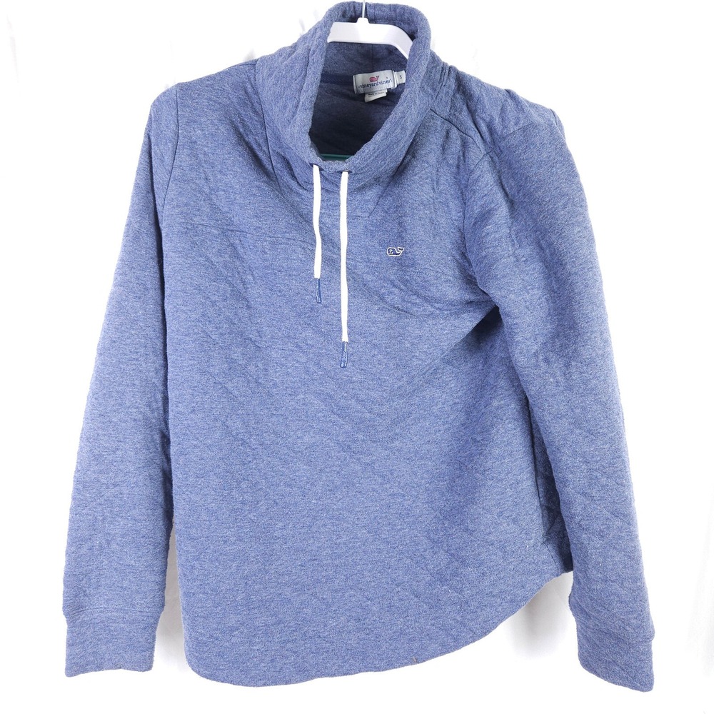 Vineyard Vines Blueish‎ Gray Mock Neck Pullover Sweatshirt Womens Small